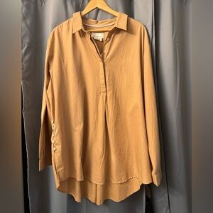 By Anthropologie Deep V Button Tunic XL NWT